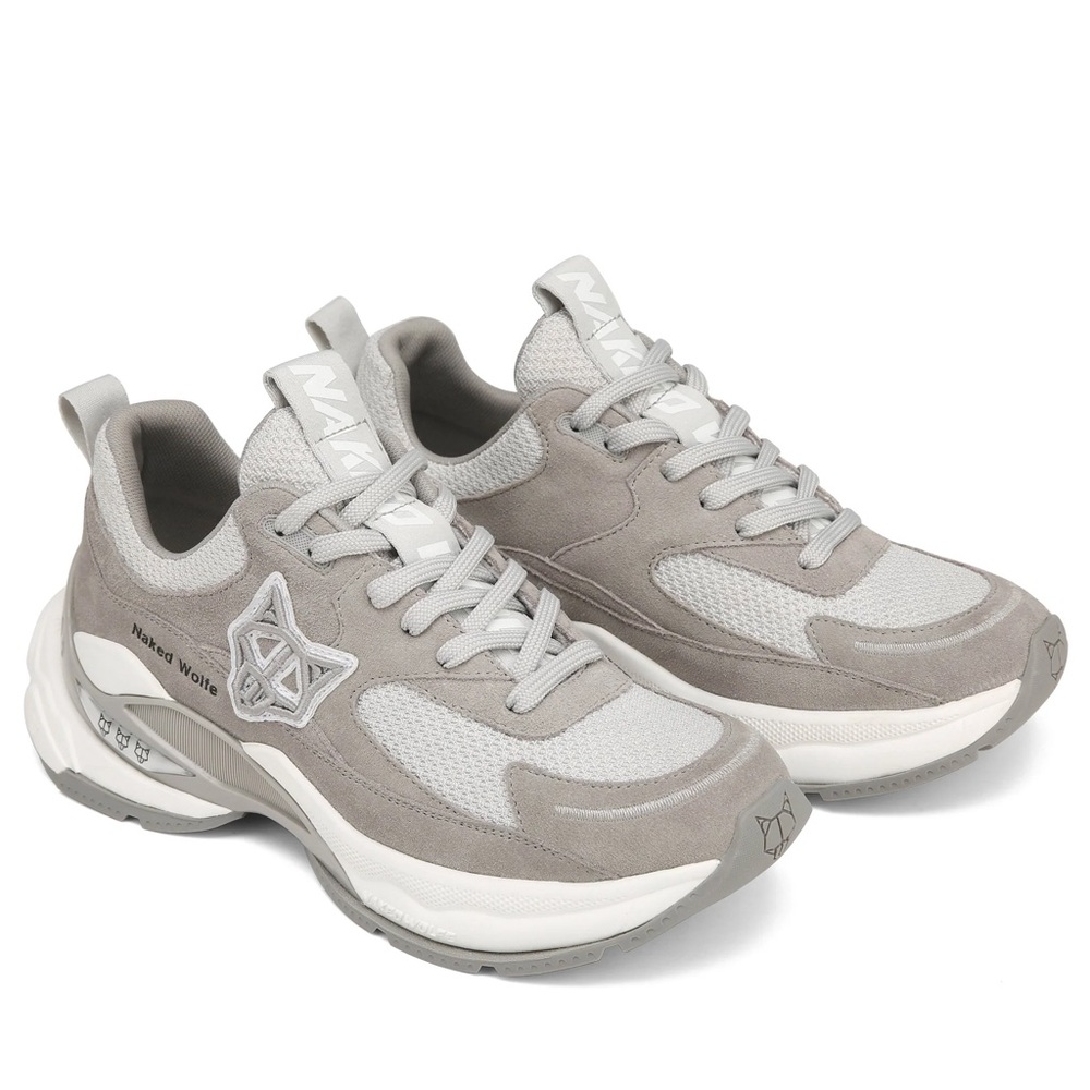 NAKED WOLFE Sneakers 👟 37eu 7us SUPER GREY SUEDE, new 🆕 with box 🤩 AMAZING shoes